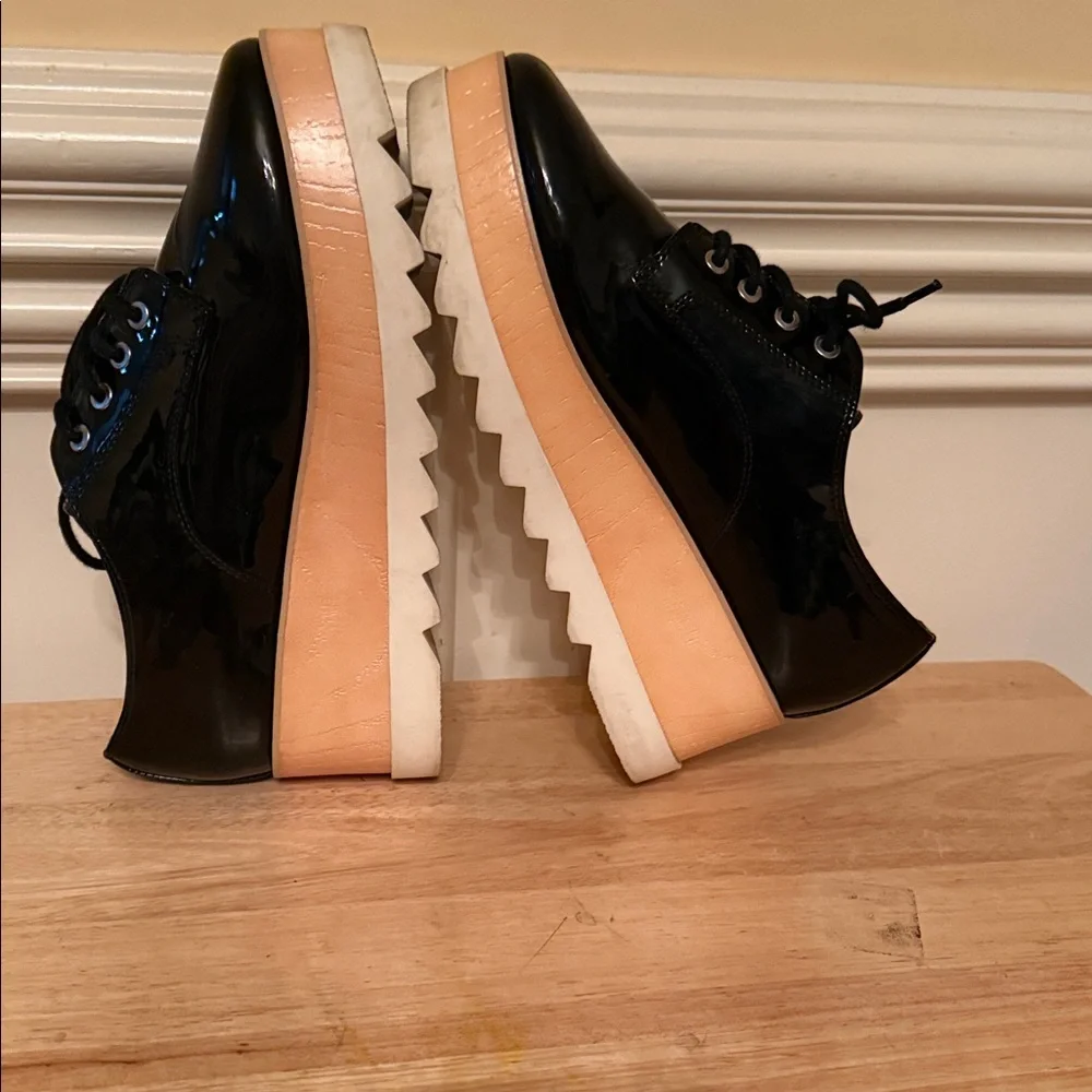 Aldo Black Patent Leather Oxfords‎ Sz 5Uk/7-7.5 US